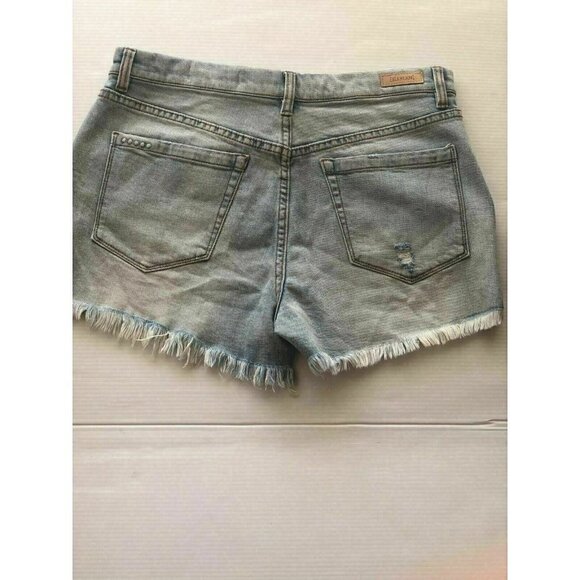 Blank NYC Women's Blue Denim Distressed Wedge Cut-Off Shorts - Picture 10 of 12